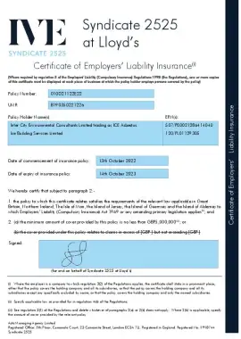 Employers Liability Insurance Certificate