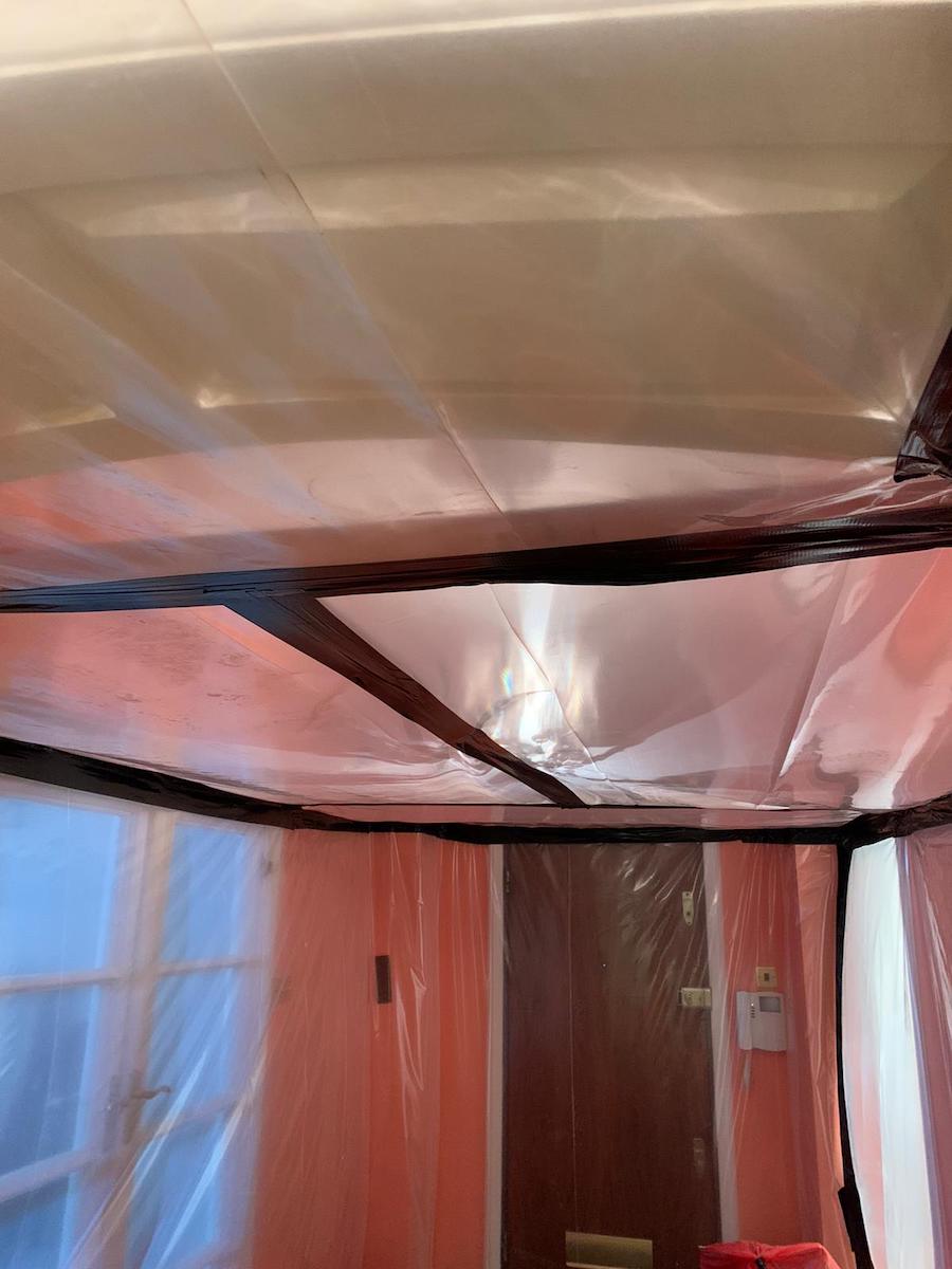asbestos removal from a ceiling at the Day Nursery