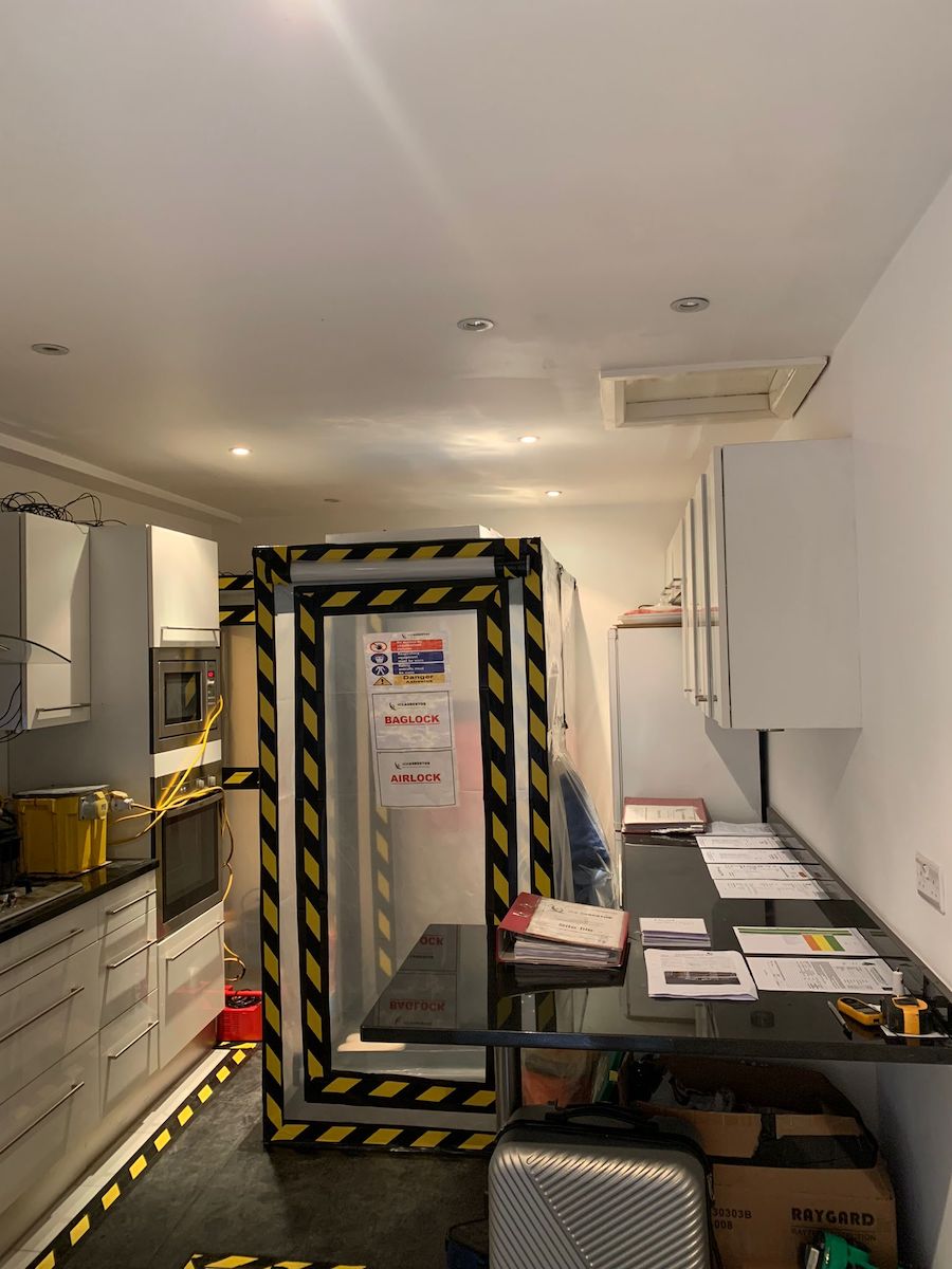 licensed asbestos specialist removal from a kitchen